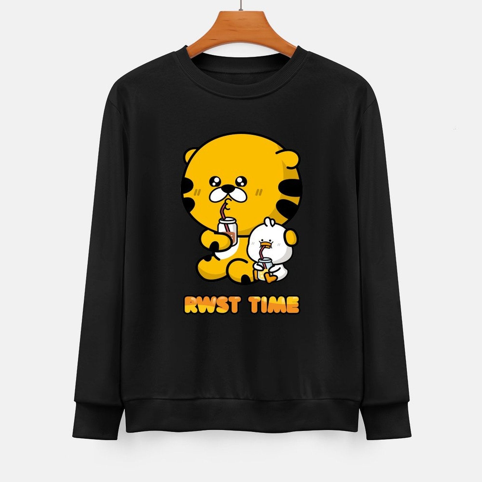 Front Patterned Long Sleeve TopSimple Solid